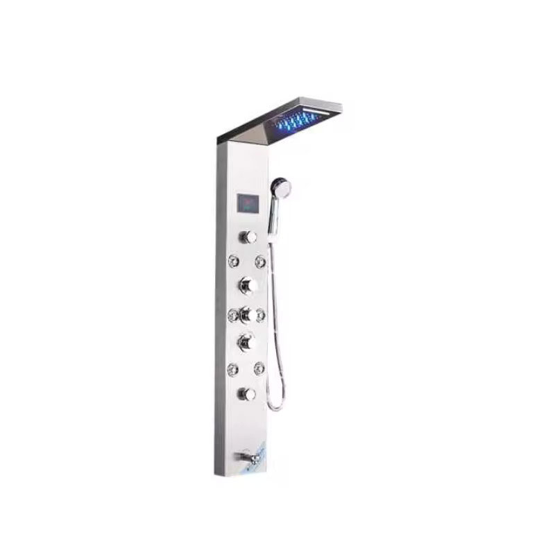 304 Stainless Steel Multifunction Digital Display Shower Panel with LED Lighting