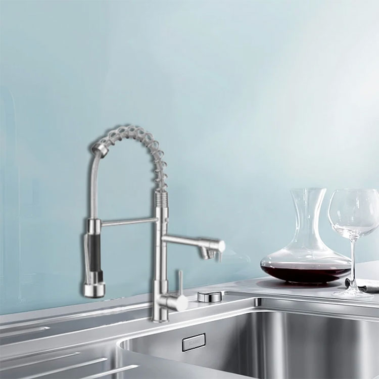 MNBAM Stainless Steel Pull-down Kitchen Faucet with Contemporary Design