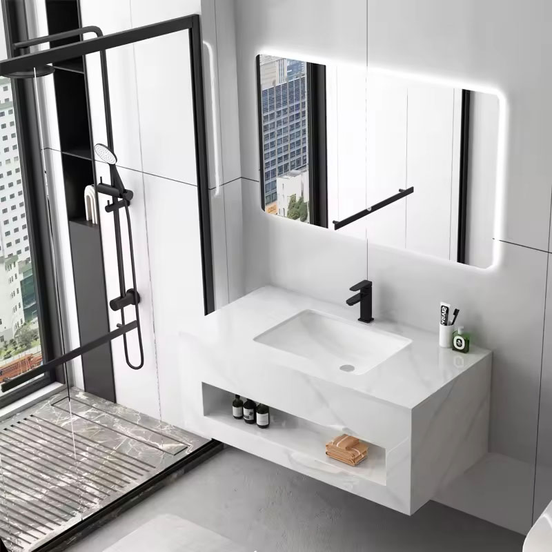 Rock Slate Bathroom Cabinet With Led Mirror